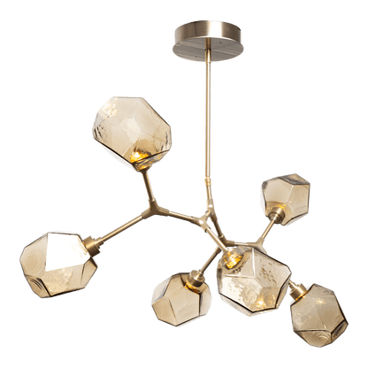 Gem 38" Wide 6 Light Hand Blown Glass LED Modern Branch Chandelier