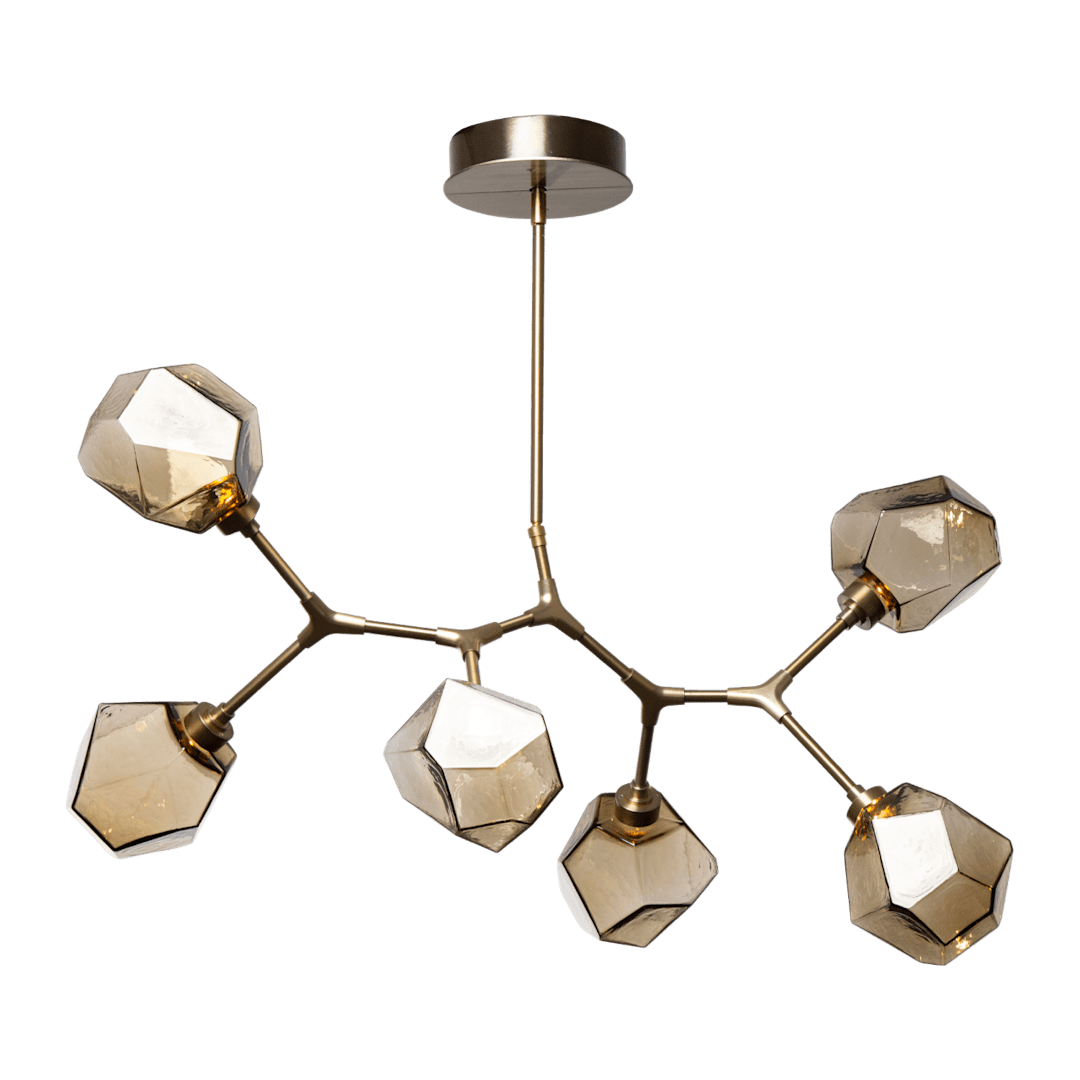 Gem 38" Wide 6 Light Hand Blown Glass LED Modern Branch Chandelier