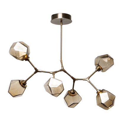 Gem 38" Wide 6 Light Hand Blown Glass LED Modern Branch Chandelier