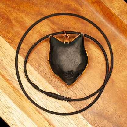 Ginger Cat Pendant Necklace: Polymer Clay Mosaic Jewelry, 