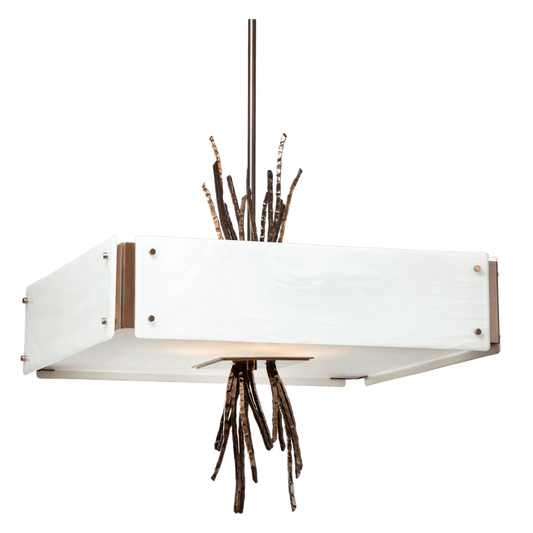 Ironwood 24" Wide Artisan Crafted Chandelier with Hand Textured Glass and Sculpted Steel