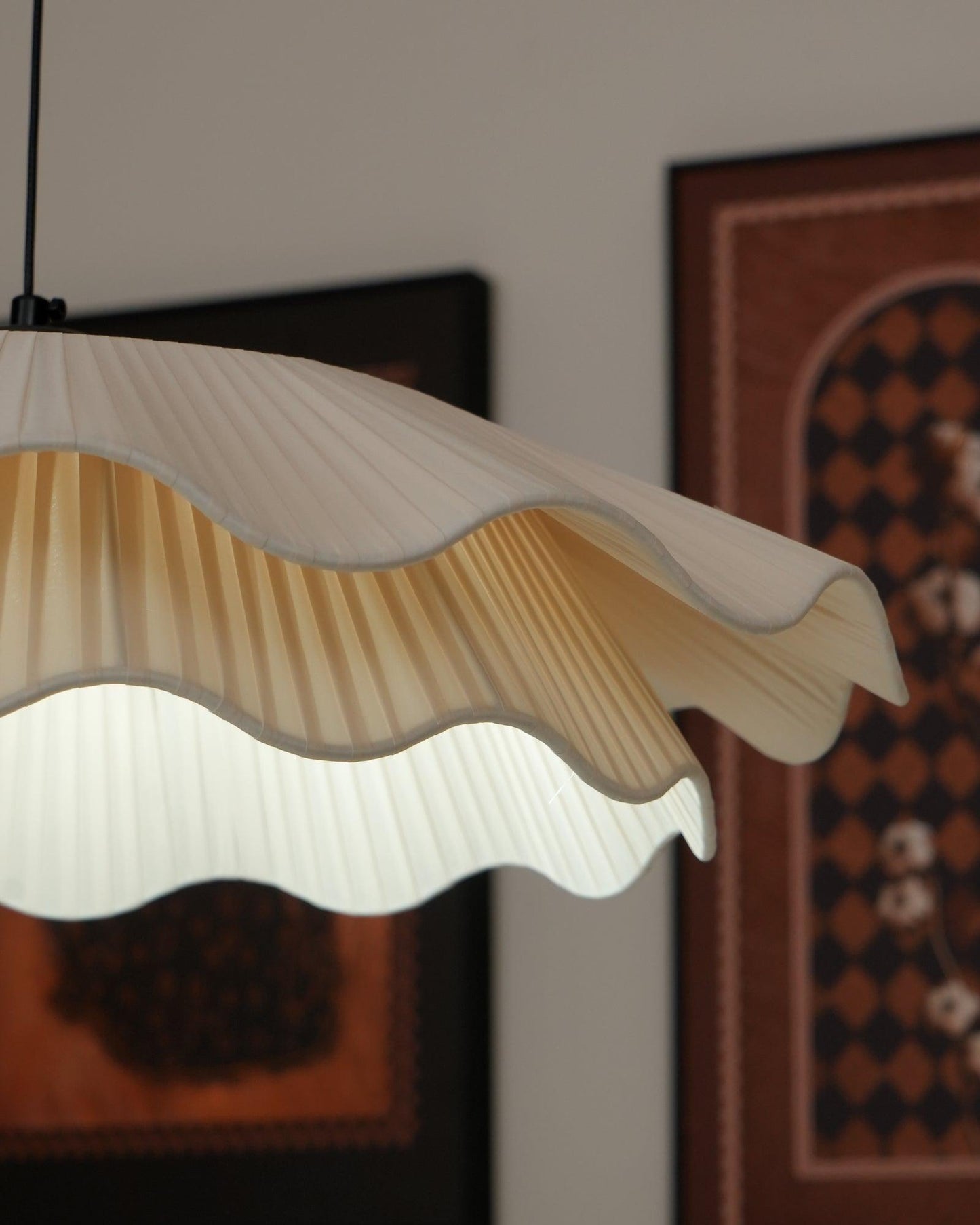 Brass Fabric Pendant Light