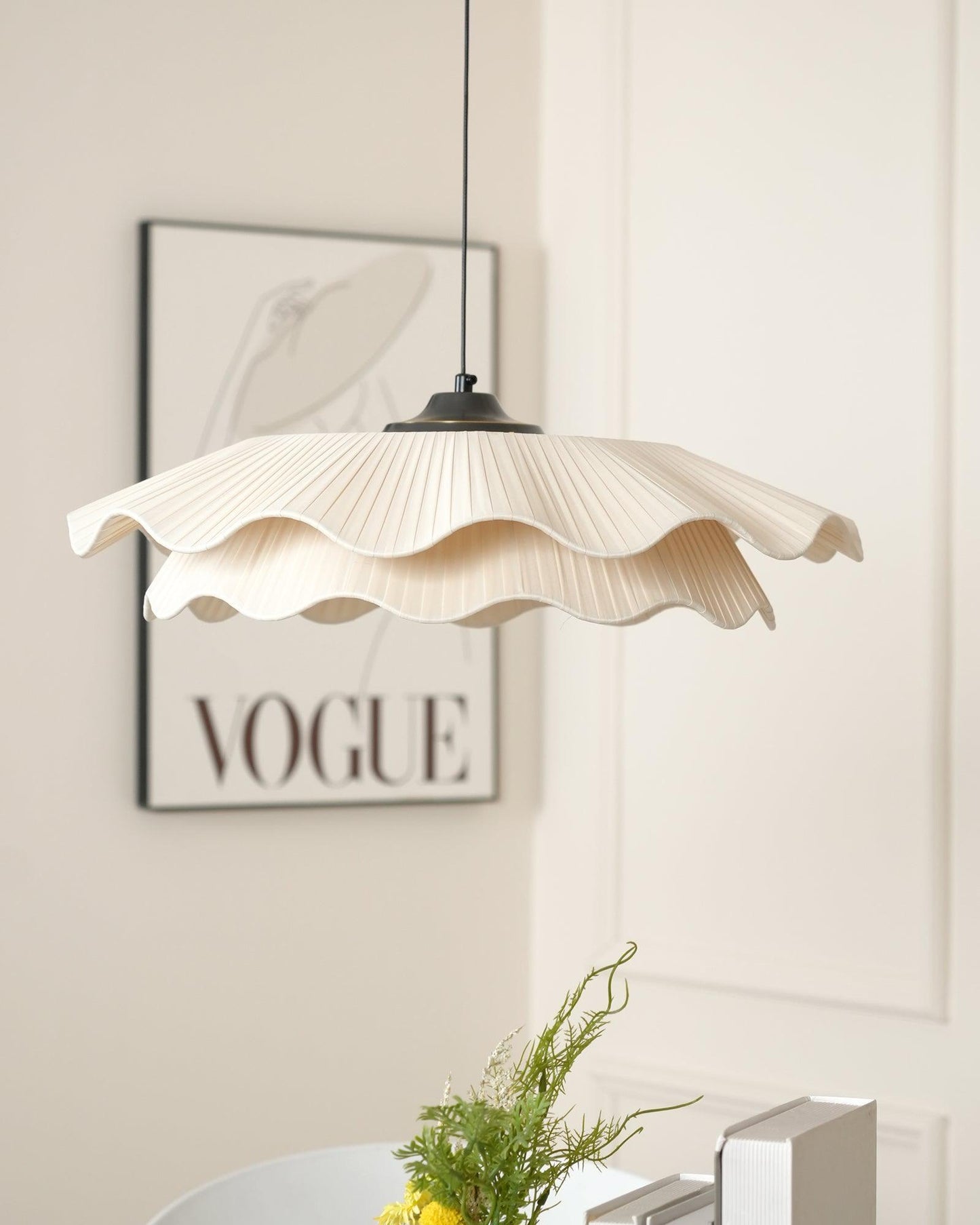 Brass Fabric Pendant Light