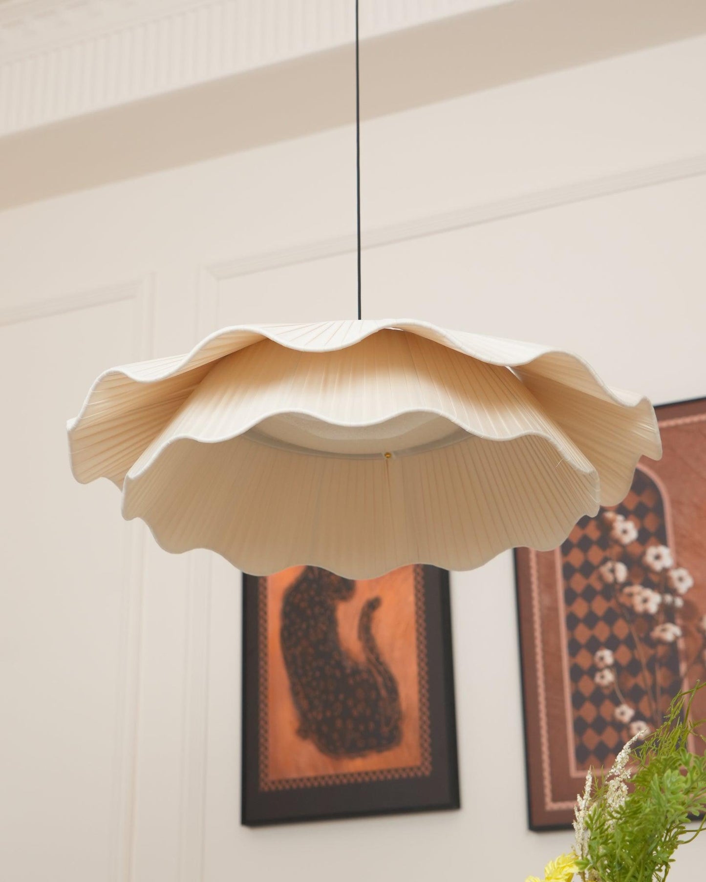 Brass Fabric Pendant Light