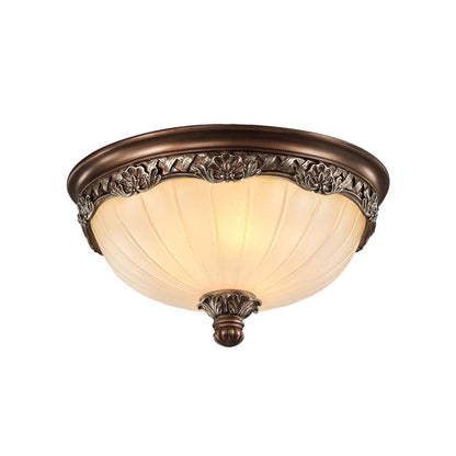 Vintage Carved Resin Glass Ceiling Light
