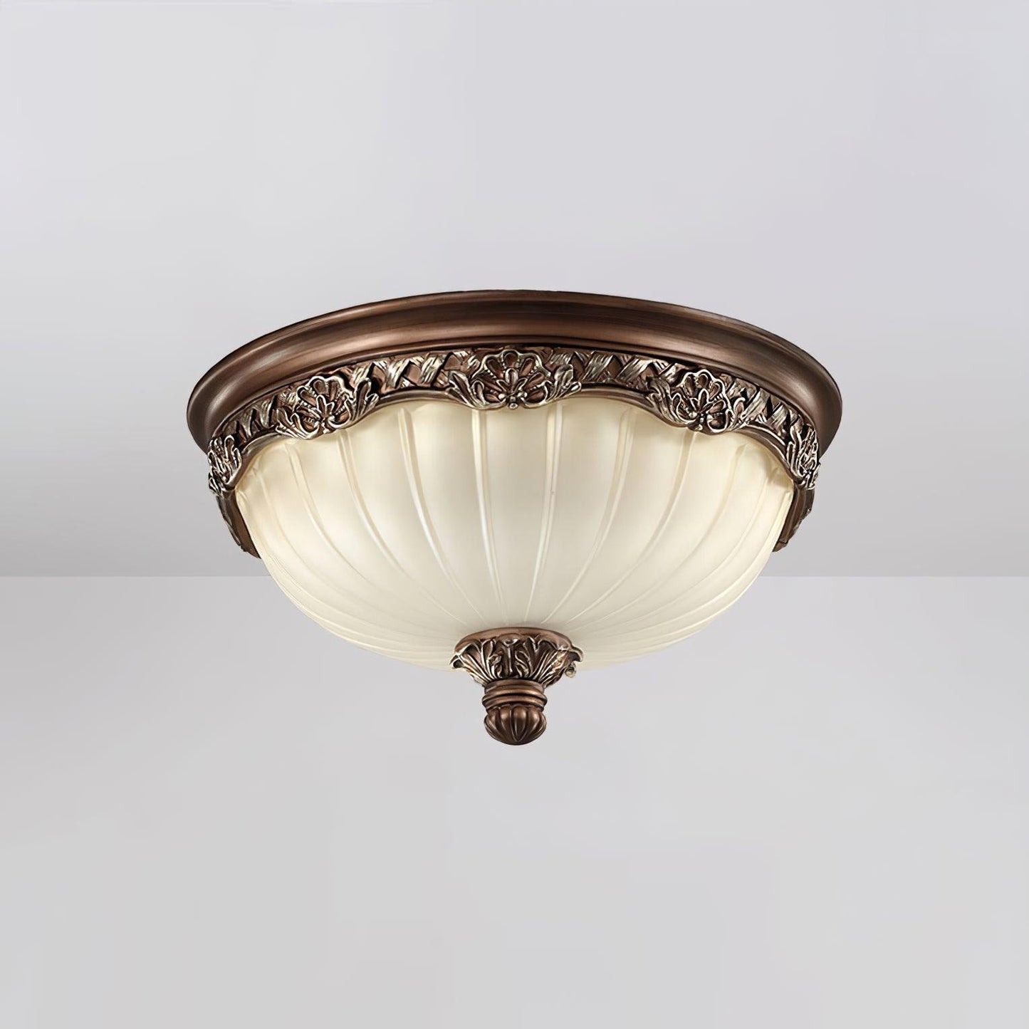 Vintage Carved Resin Glass Ceiling Light