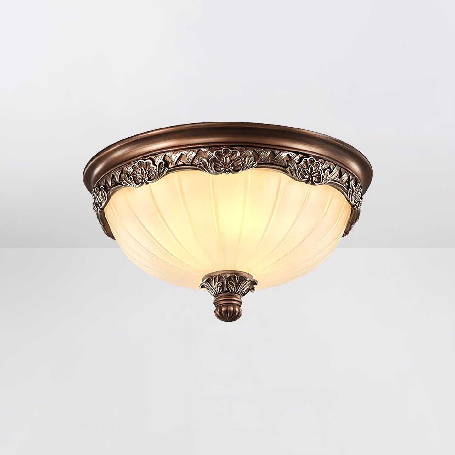Vintage Carved Resin Glass Ceiling Light
