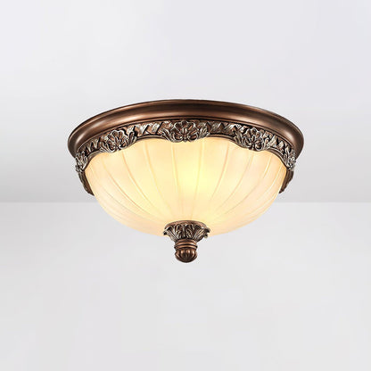Vintage Carved Resin Glass Ceiling Light