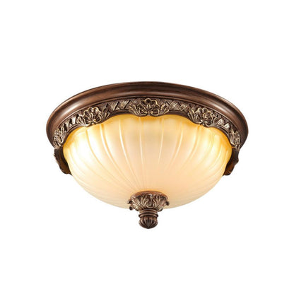 Vintage Carved Resin Glass Ceiling Light