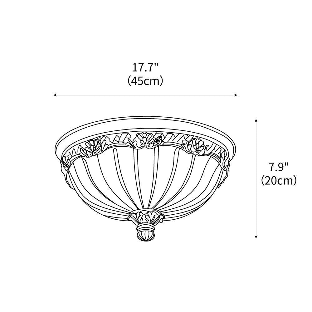 Vintage Carved Resin Glass Ceiling Light