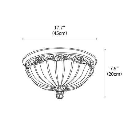 Vintage Carved Resin Glass Ceiling Light
