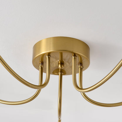 Vintage Floral Metal Glass Ceiling Light