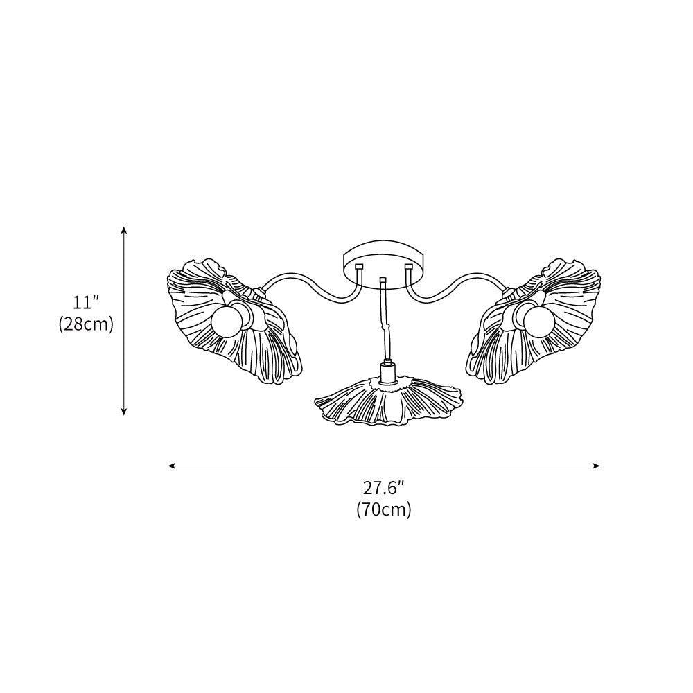 Vintage Floral Metal Glass Ceiling Light