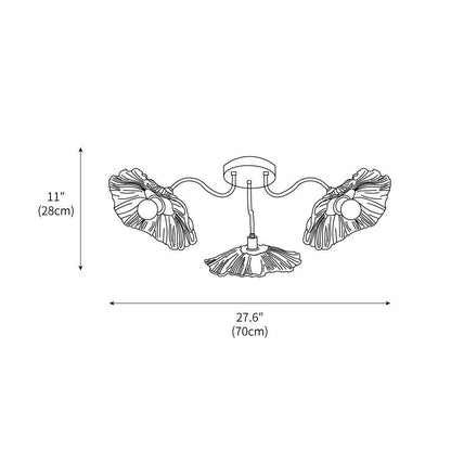 Vintage Floral Metal Glass Ceiling Light