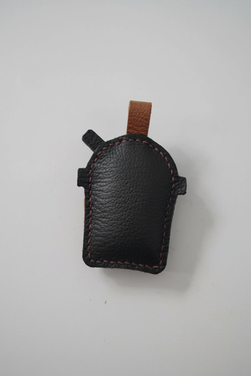 Milk Tea Charm for Adults – Brown Sheepskin Handmade Bag Keychain – 6.5 cm 1