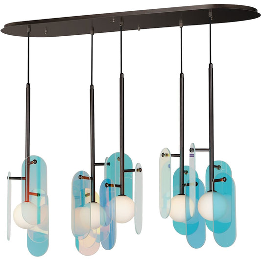 Megalith 5 Light 48" Wide LED Linear Chandelier by Nina Magon