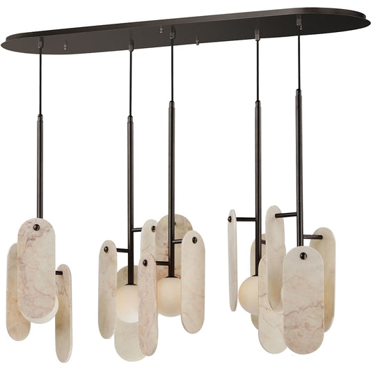 Megalith 5 Light 48" Wide LED Linear Chandelier by Nina Magon