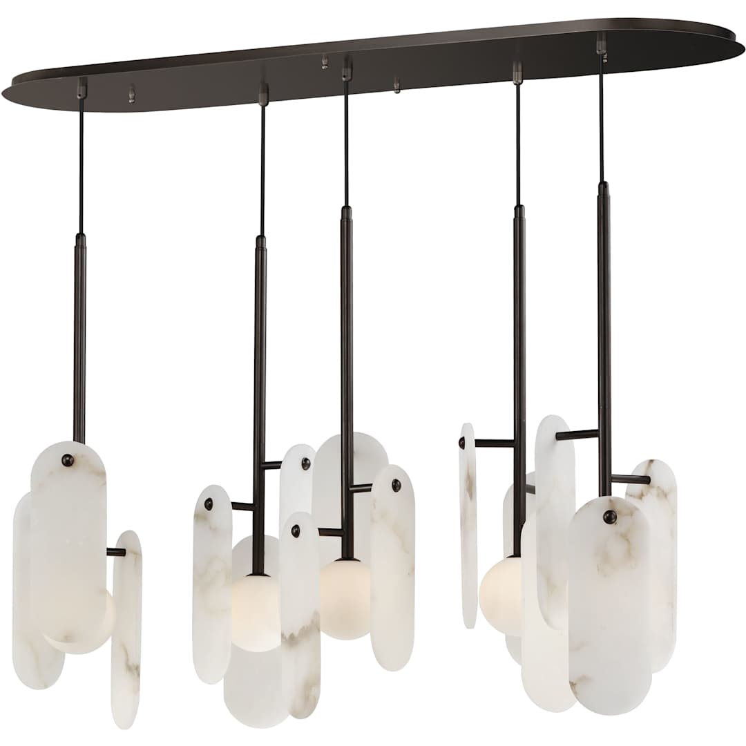 Megalith 5 Light 48" Wide LED Linear Chandelier by Nina Magon