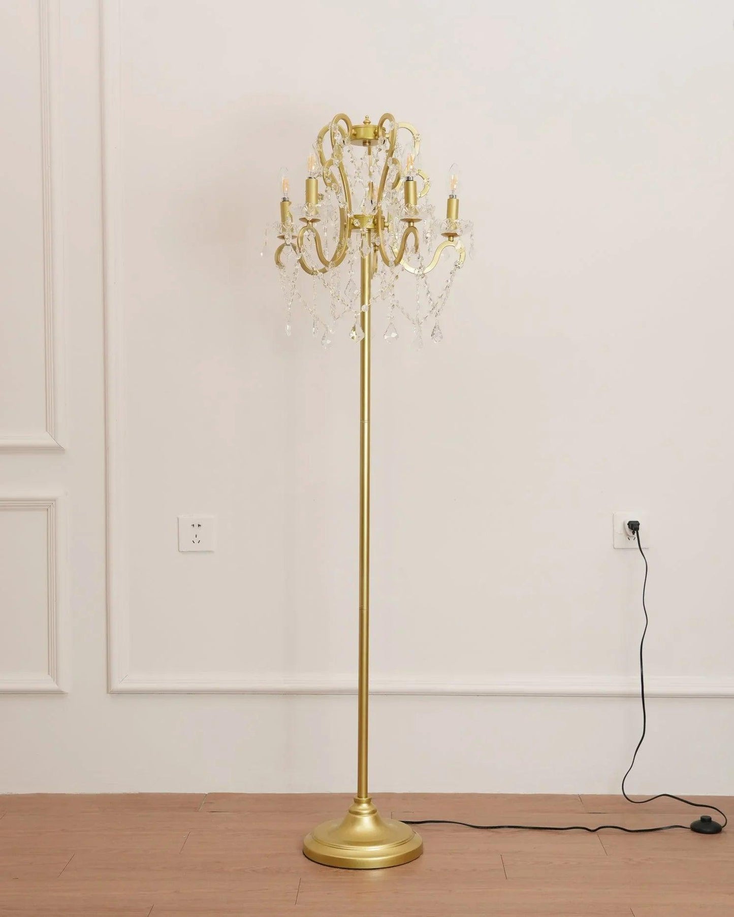 Vintage Crystal Floor Lamp