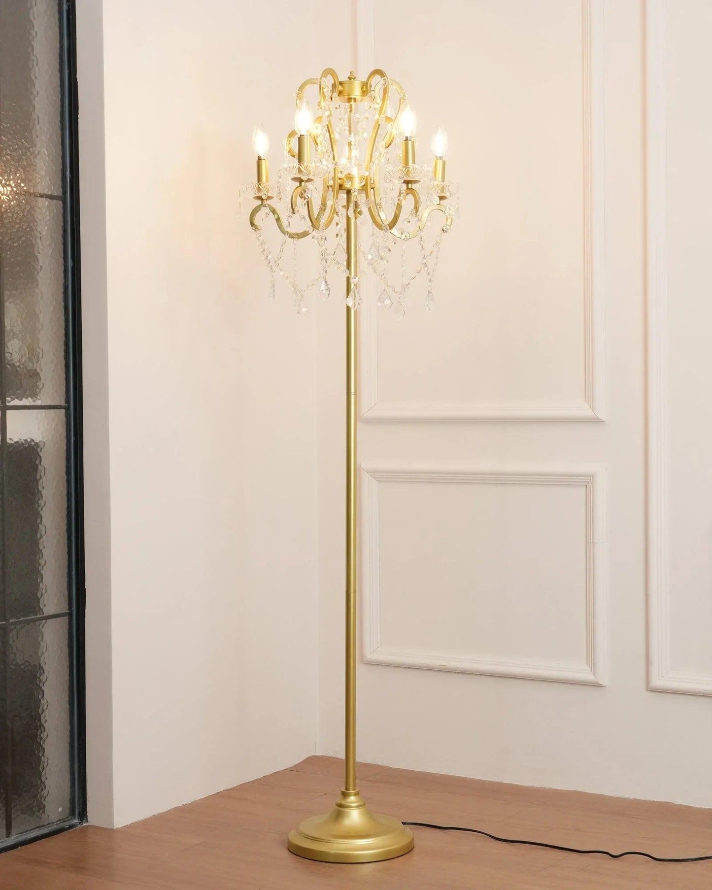 Vintage Crystal Floor Lamp