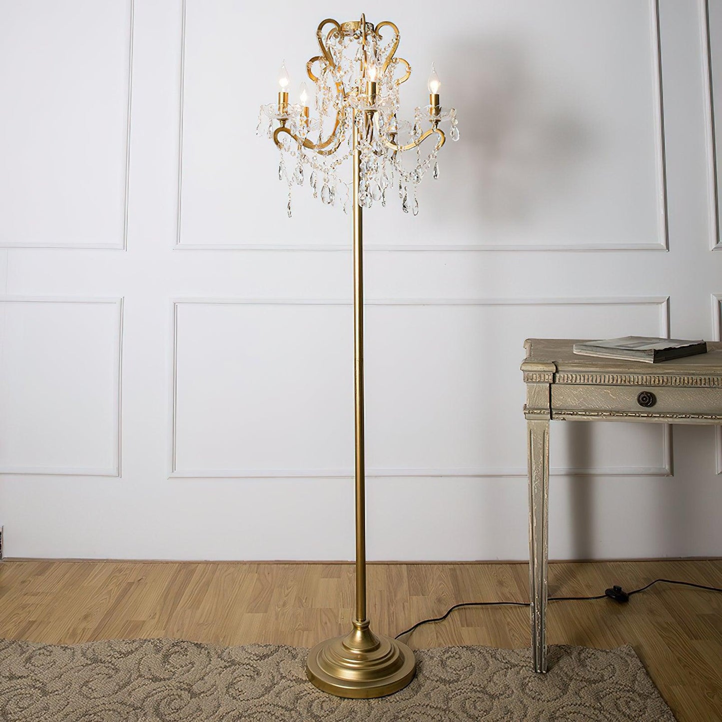 Vintage Crystal Floor Lamp