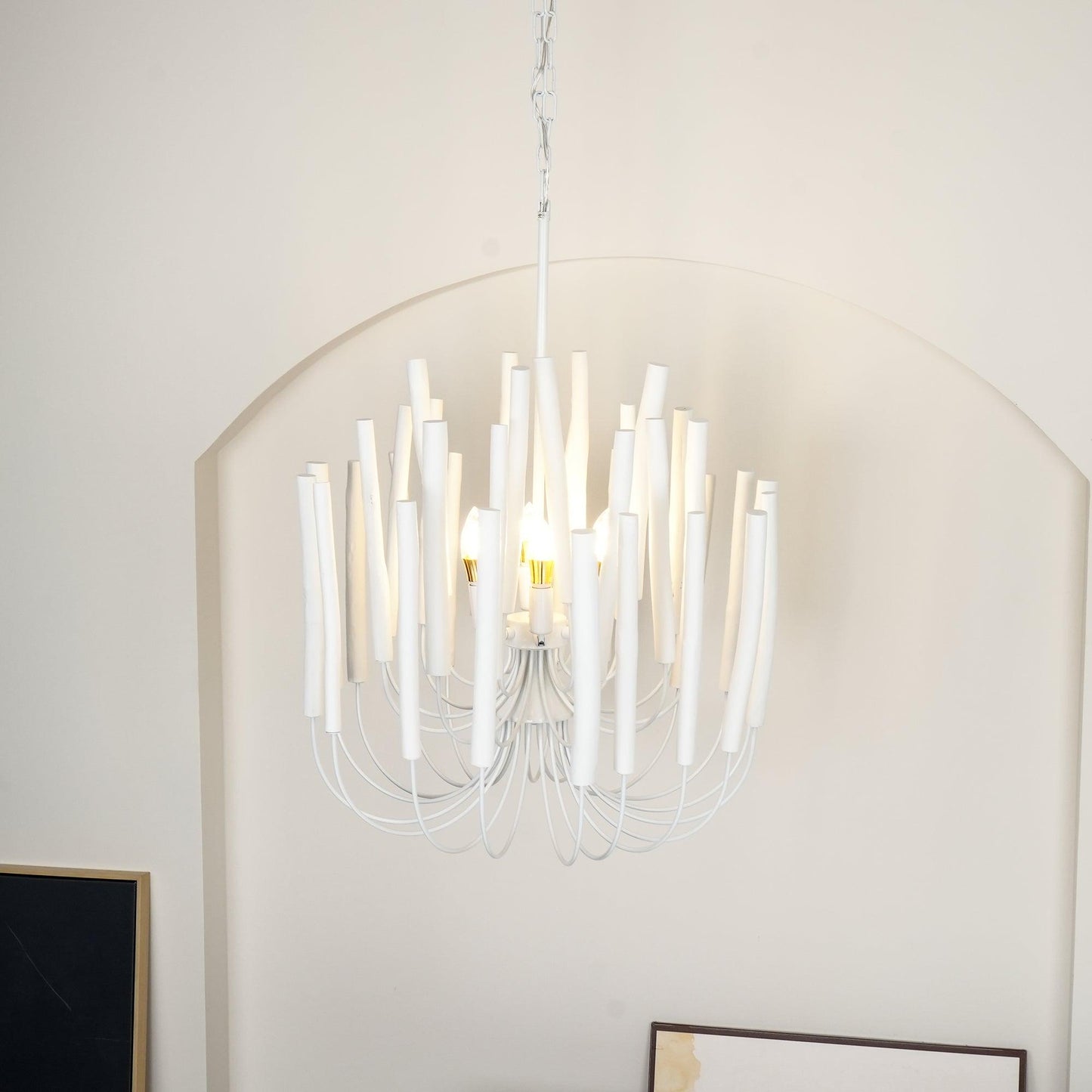 Modern White Black Chandelier