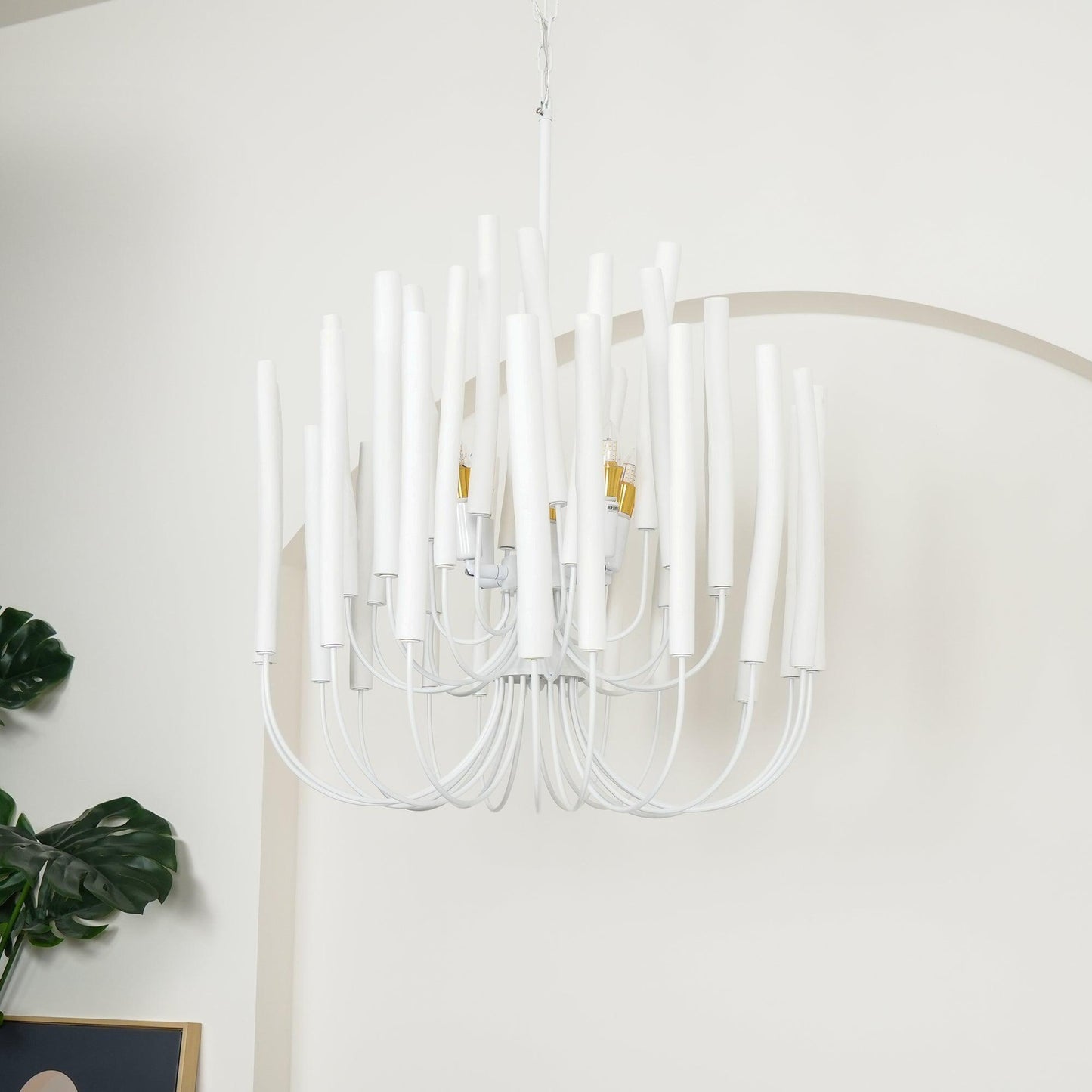 Modern White Black Chandelier