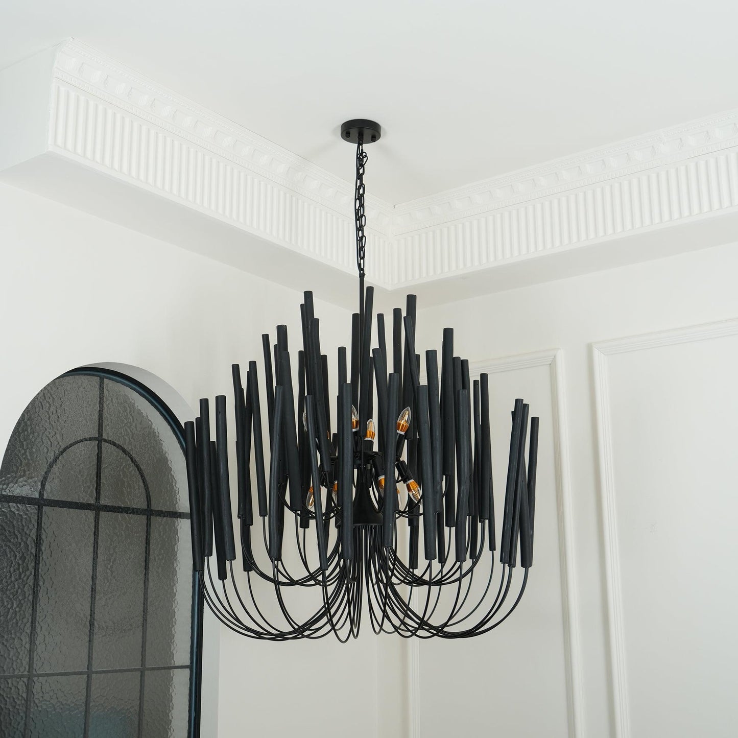 Modern White Black Chandelier