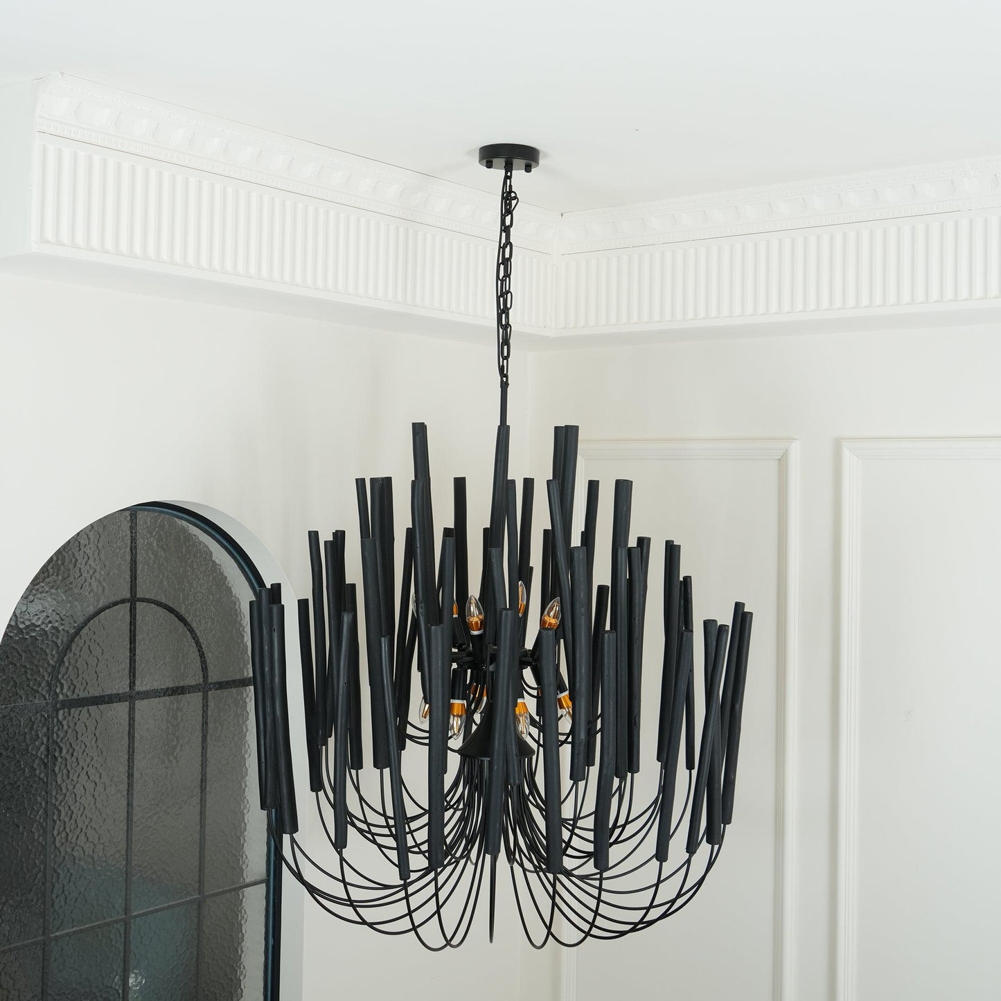 Modern White Black Chandelier