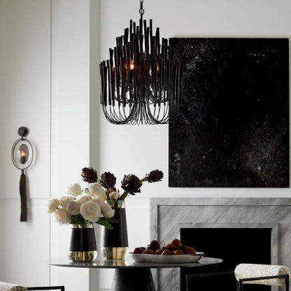 Modern White Black Chandelier