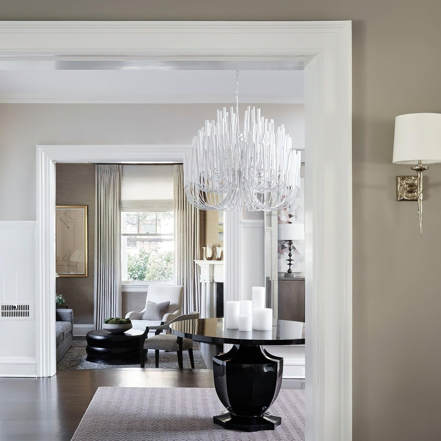 Modern White Black Chandelier