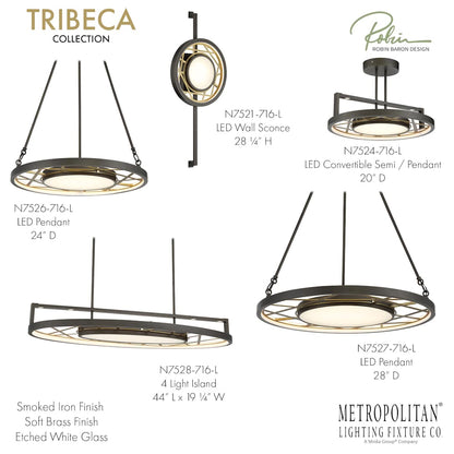Tribeca 44" Wide LED Billiard Chandelier