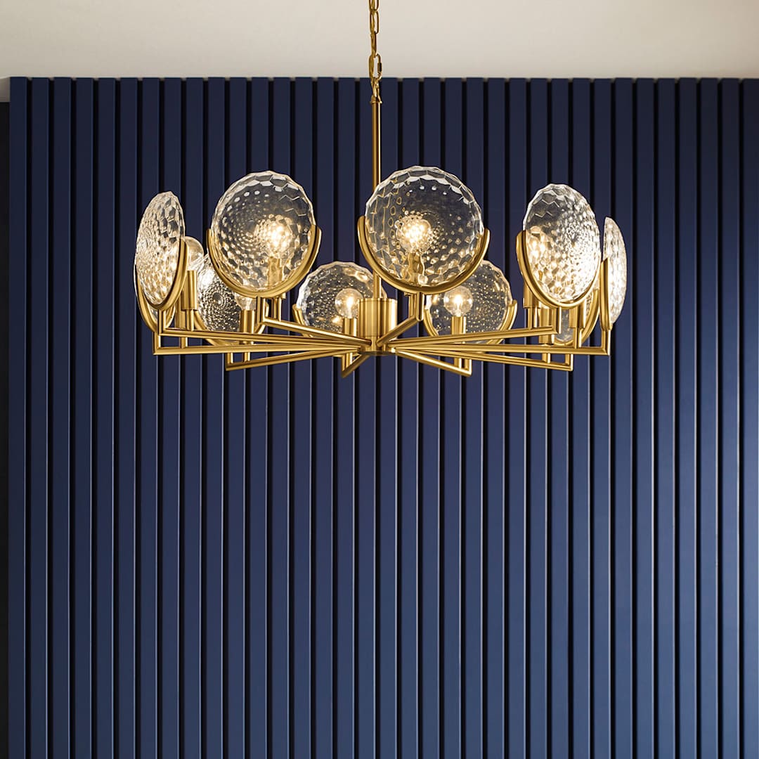 Arendela 30" Wide 10 Light Chandelier with Briolette Faceted Glass