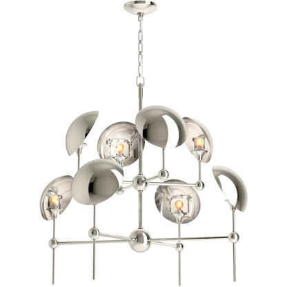 Vorleigh 26" Wide 8 Light Adjustable Dome Chandelier