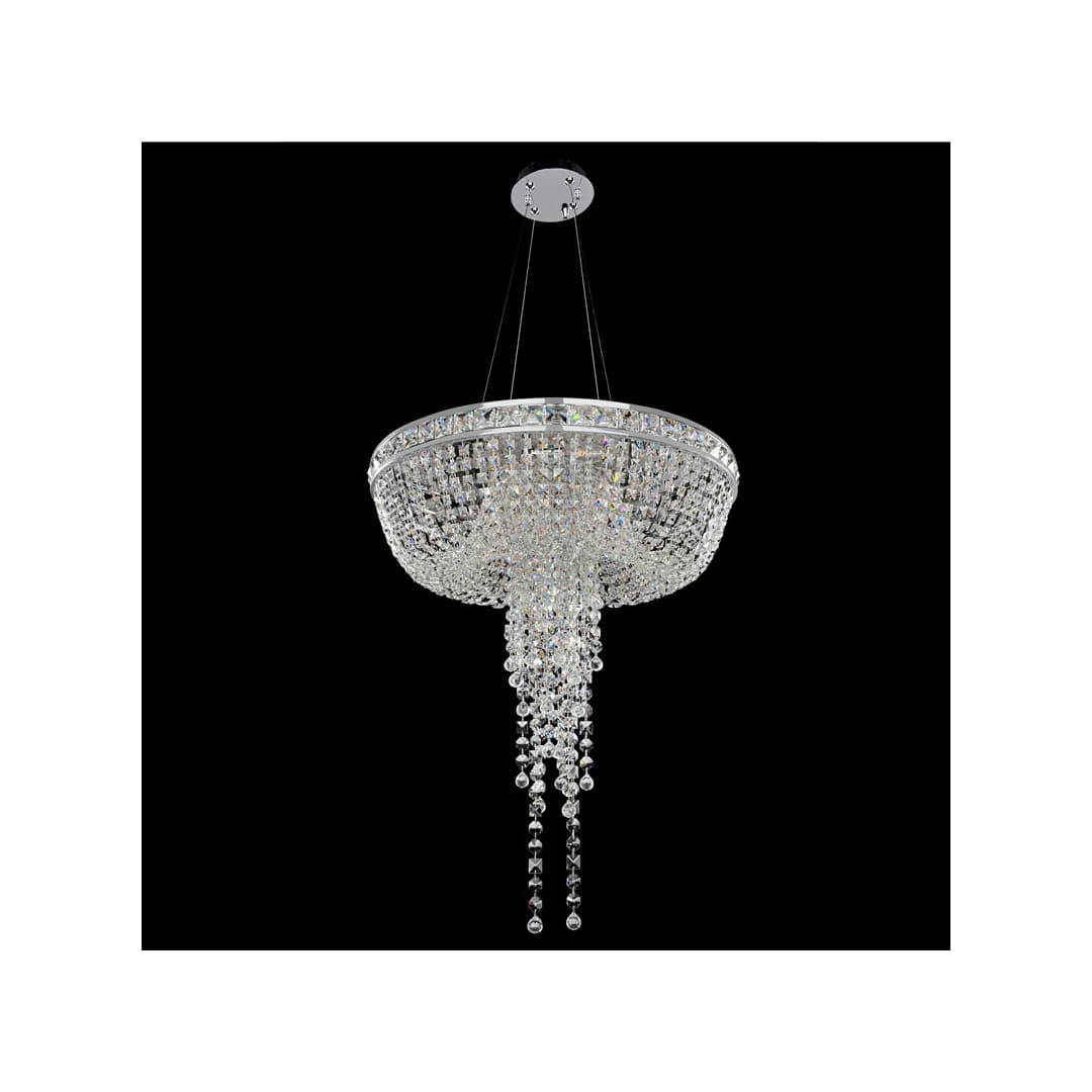 Cascata Single Light 24" Wide Crystal Chandelier