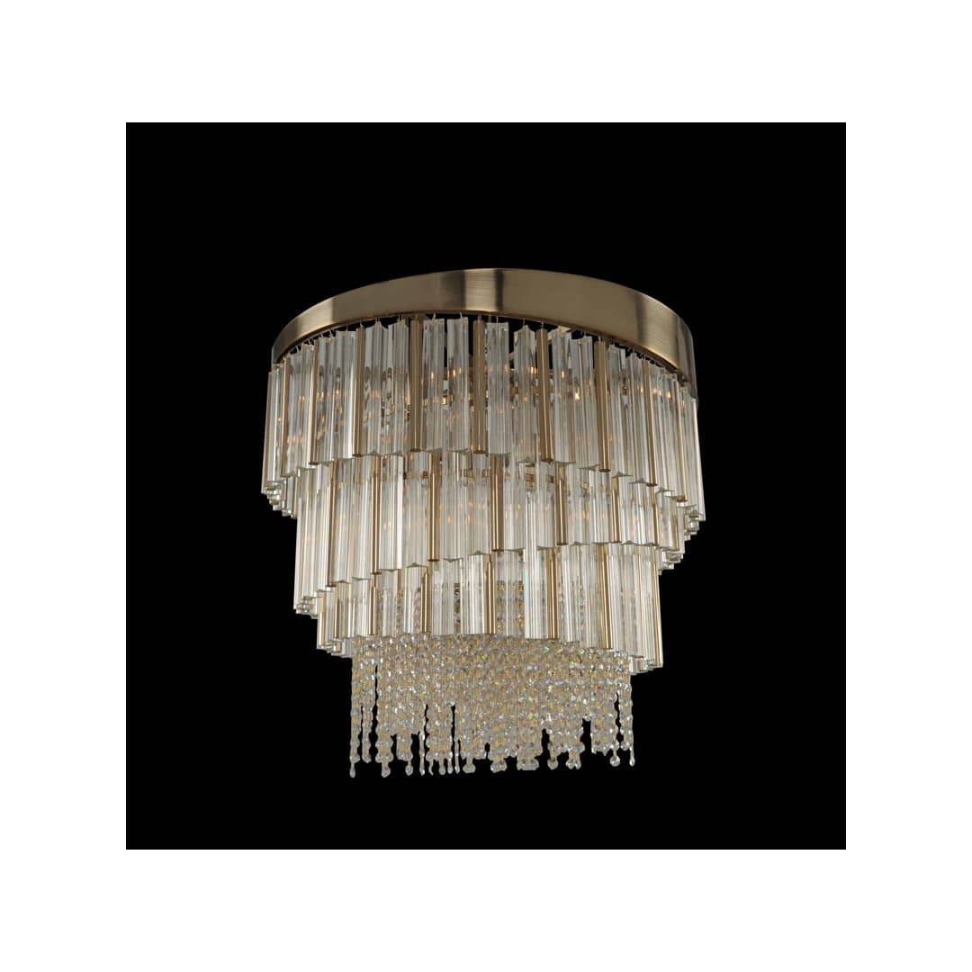 Espirali Convertible 9 Light 27" Wide Crystal Chandelier / Flush Mount Ceiling Fixture