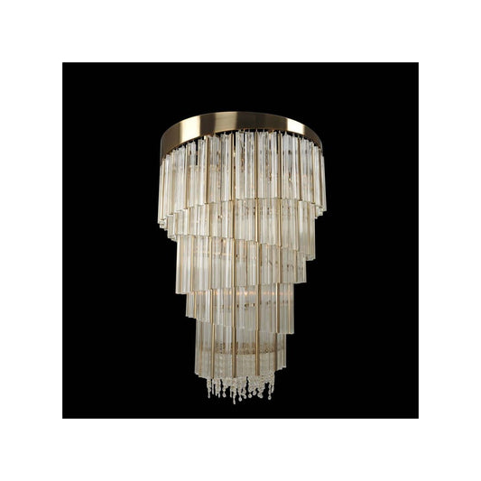 Espirali Convertible 15 Light 27" Wide Crystal Chandelier / Flush Mount Ceiling Fixture
