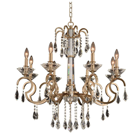 Valencia 8 Light 32" Wide Taper Candle Style Chandelier with Firenze Crystal