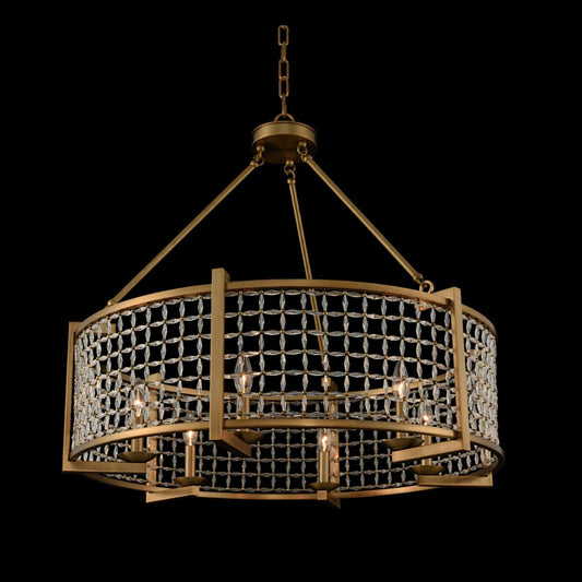 Verona 32" Wide Candle Style Drum Chandelier with Firenze Crystal