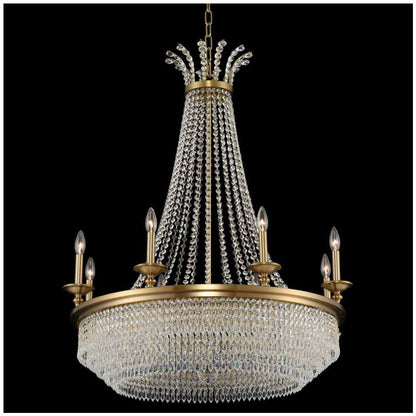 Tavo 12 Light 34" Wide Taper Candle Style Empire Chandelier with Firenze Crystal