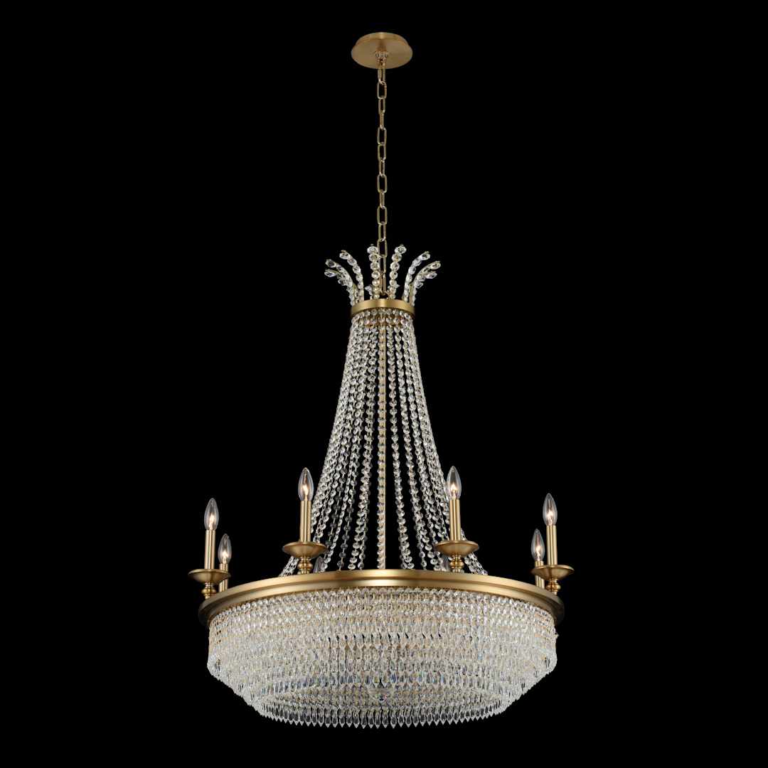 Tavo 12 Light 34" Wide Taper Candle Style Empire Chandelier with Firenze Crystal