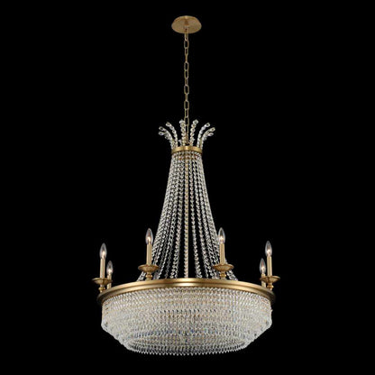 Tavo 12 Light 34" Wide Taper Candle Style Empire Chandelier with Firenze Crystal
