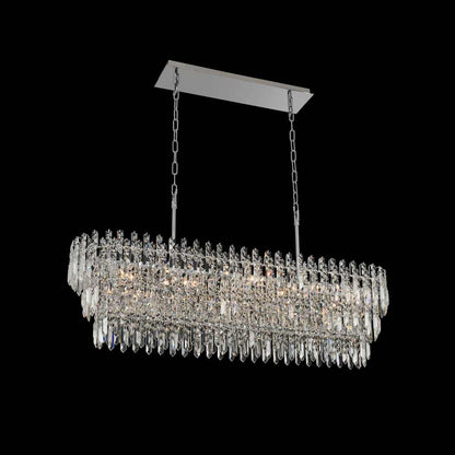 Pandoro 44" Wide Linear Waterfall Chandelier with Firenze Crystal
