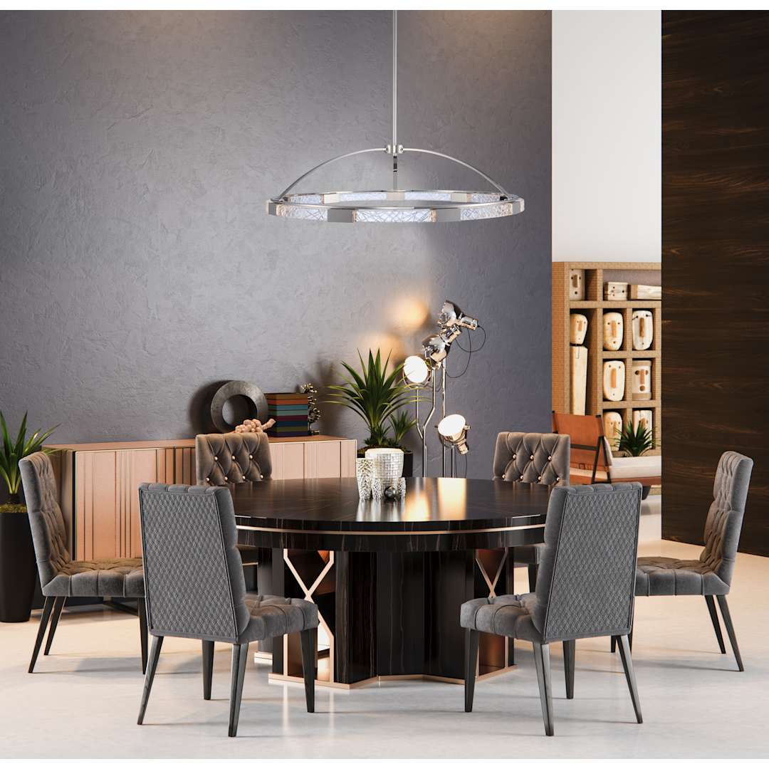 Athena 54" Wide LED Linear Chandelier with Firenze Crystal