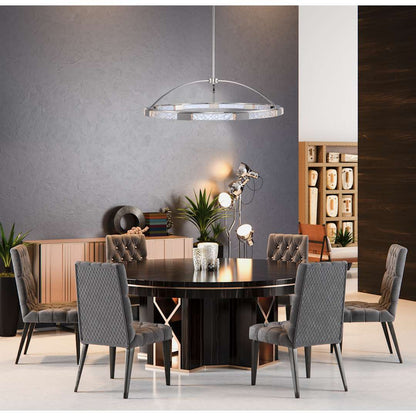 Athena 54" Wide LED Linear Chandelier with Firenze Crystal