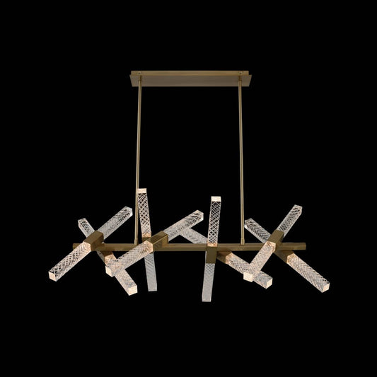 Apollo 16 Light 47" Wide LED Abstract Chandelier with Firenze Crystal