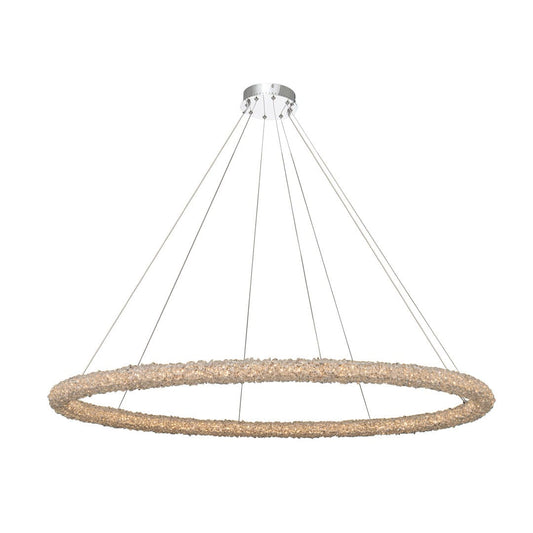 Lina 60" Wide LED Crystal Ring Chandelier