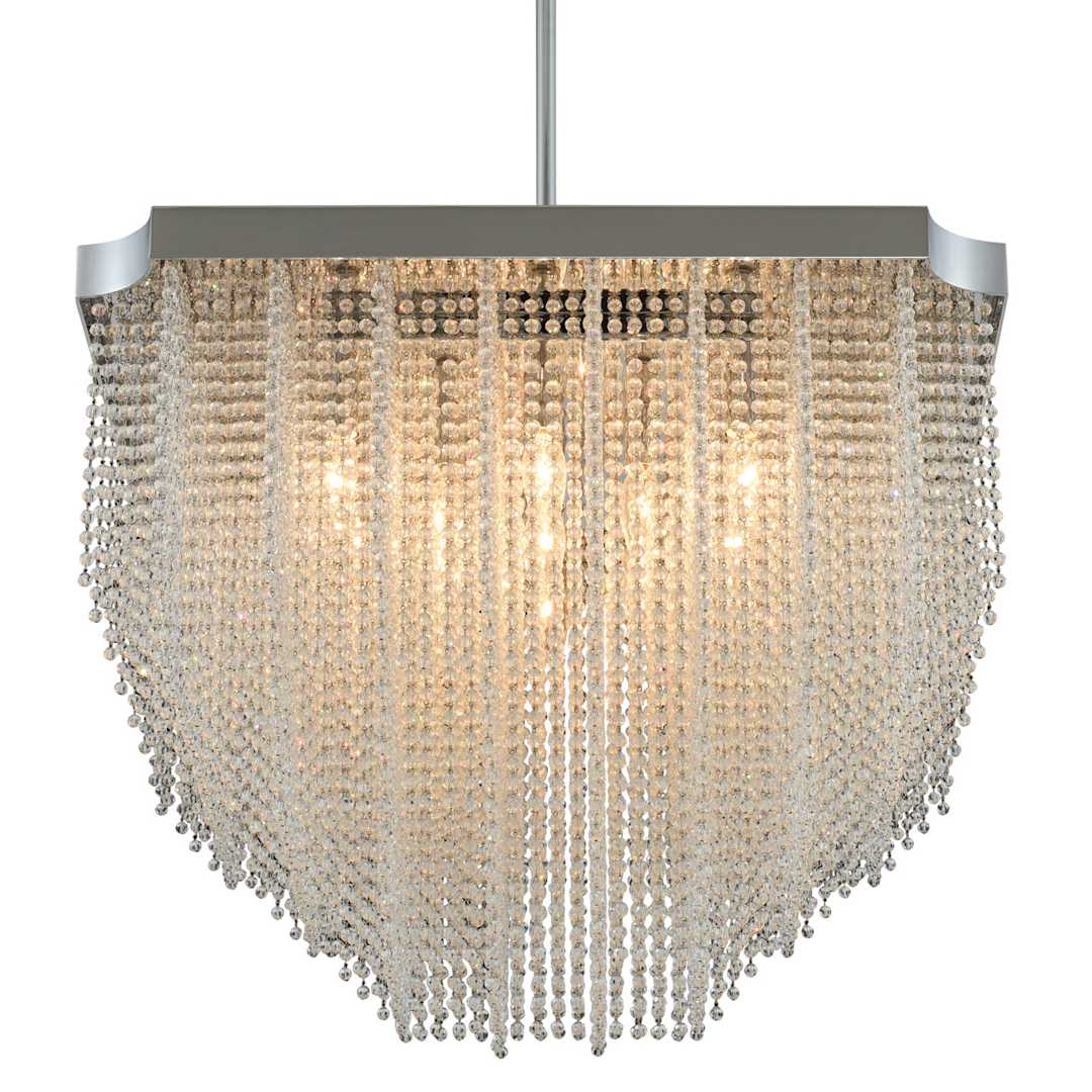 Tenda 35" Wide Square Waterfall Chandelier with Firenze Crystal