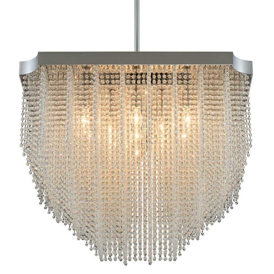 Tenda 35" Wide Square Waterfall Chandelier with Firenze Crystal