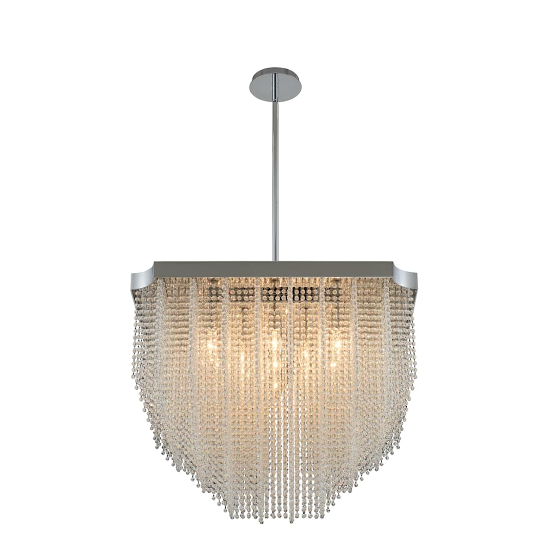 Tenda 35" Wide Square Waterfall Chandelier with Firenze Crystal
